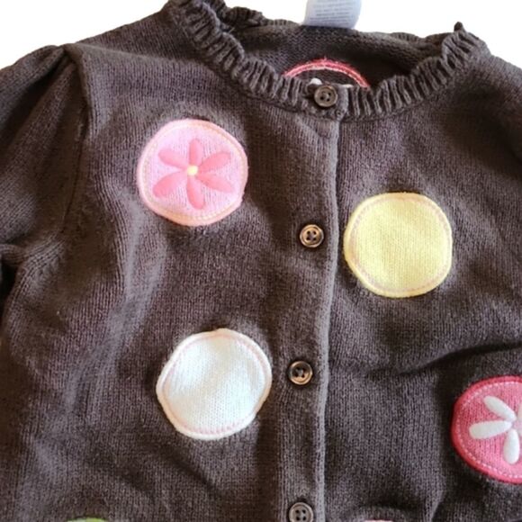 Gymboree Brown with Polka-Dots Long Sleeve Button Down Sweater - Picture 3 of 3